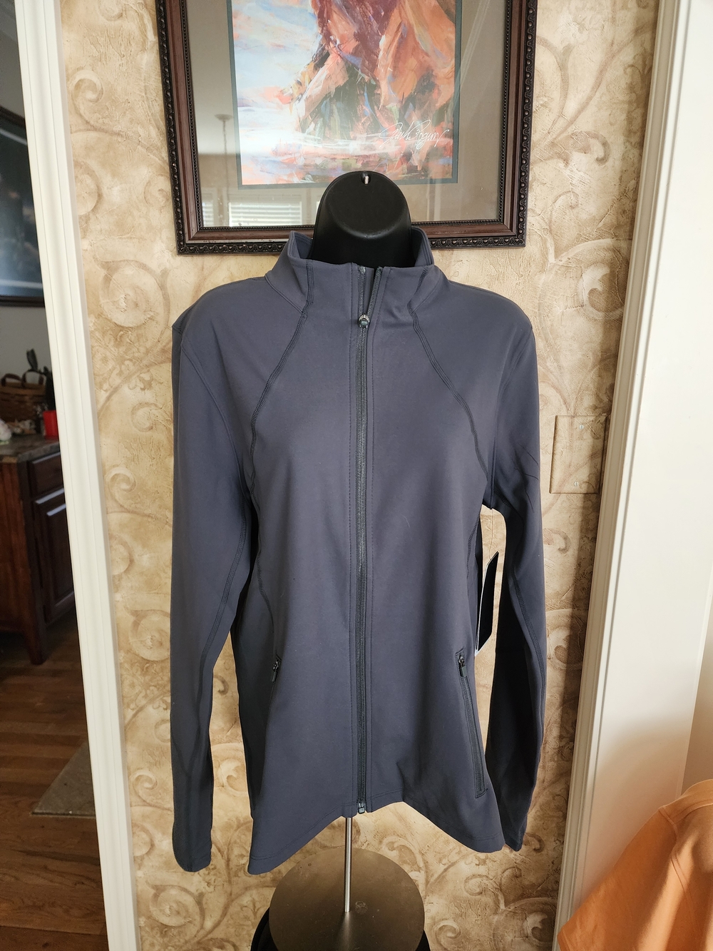 90 Degree by Reflex Carbon Interlink Zip Jacket Gray XL NWT Athletic Yoga